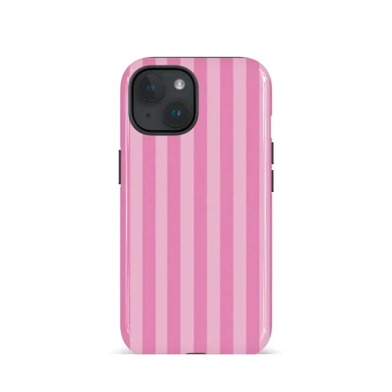 Luxury Pink Striped Polka Dots Pattern Phone Case for  17 Air 16E 16 Pro Max 15 14 plus 13 12 11 Pro Double-Layer Cover