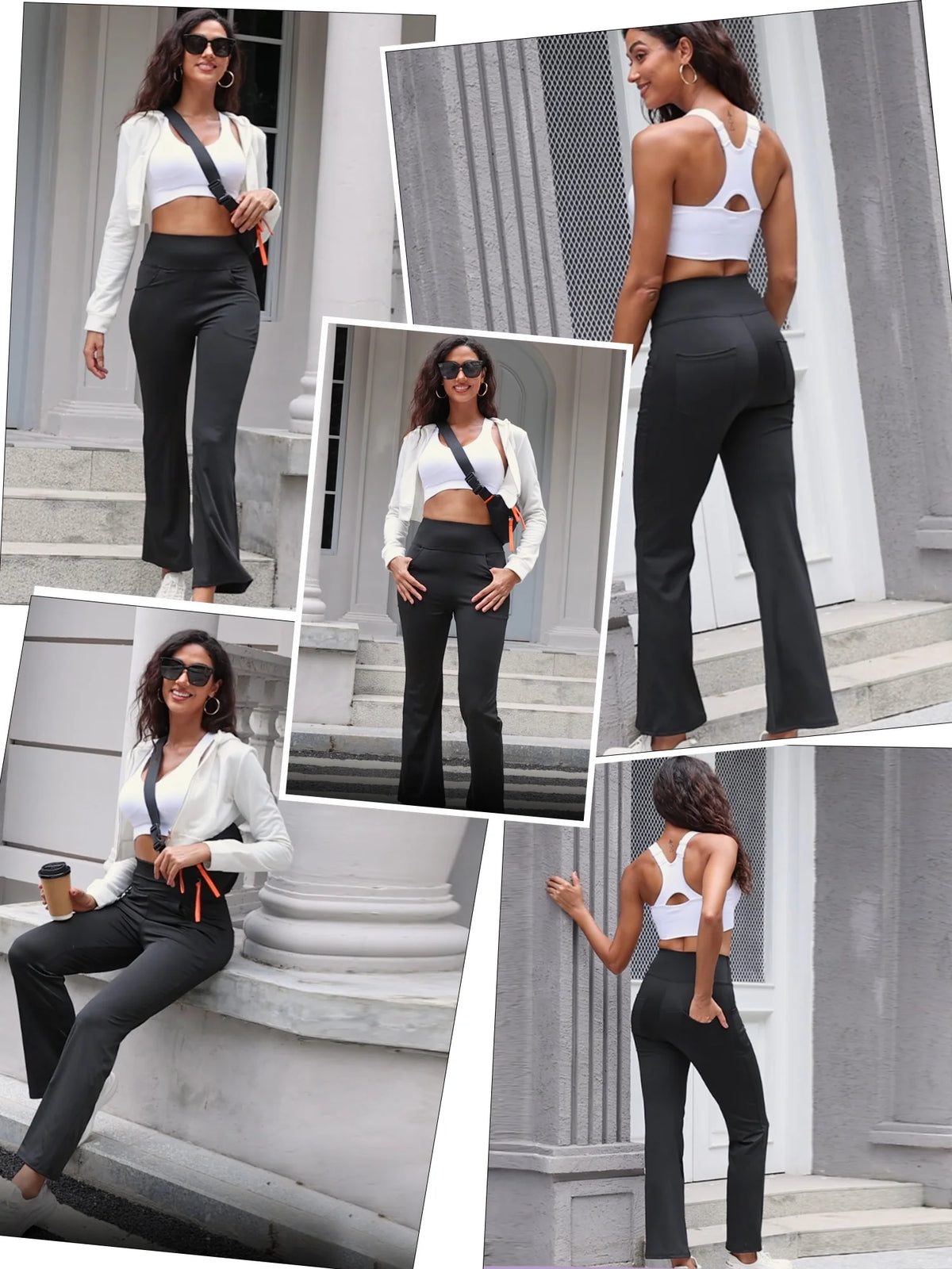 Flare Yoga Pants Workout Leggings with Pockets High Waist Flare Lightweight Activewear for Women