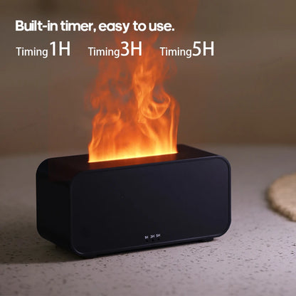 Aroma Diffuser Simulation Colorful Flame Air Humidifier Can Add Essential Oil Timing Setting Ultrasonic Cool Mist Maker Fogger