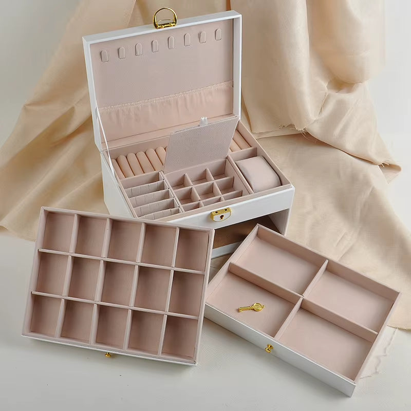 Portable Multi-Functional Home Decoration Storage Box Earring and Jewelry Preservation Box Special Storage Box for Ladies' Item