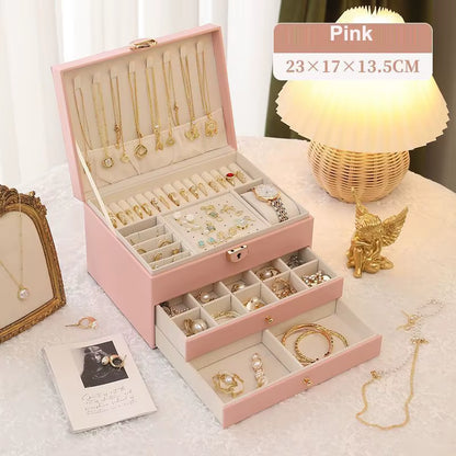 Portable Multi-Functional Home Decoration Storage Box Earring and Jewelry Preservation Box Special Storage Box for Ladies' Item
