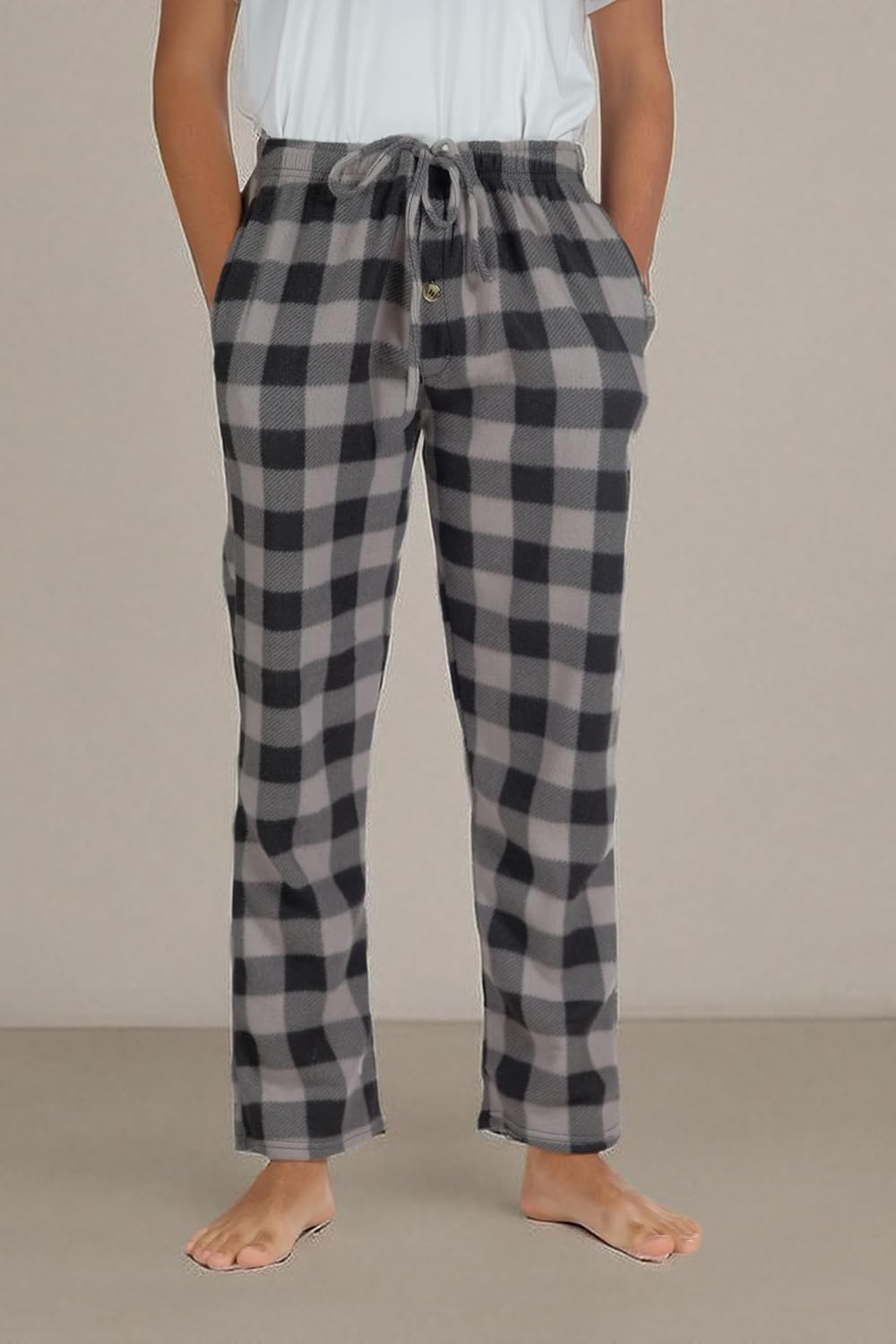 3 Pack Boys' Fleece Pajama Pants Sleepwear Pjs Kids Teens Bottoms Pockets