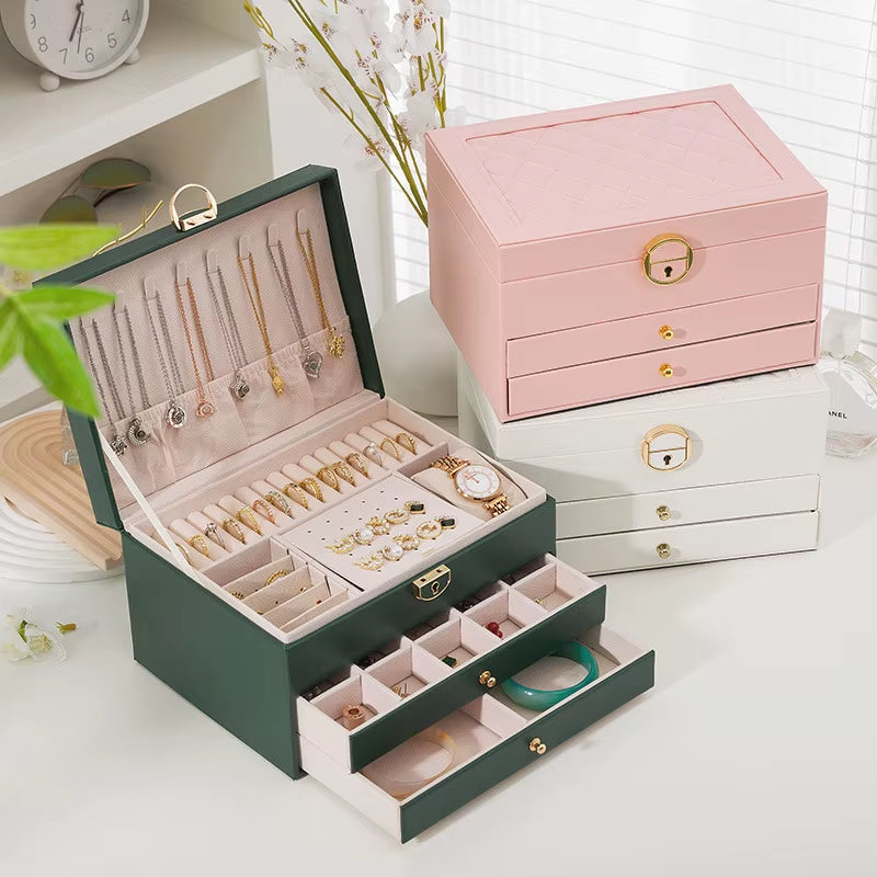 Portable Multi-Functional Home Decoration Storage Box Earring and Jewelry Preservation Box Special Storage Box for Ladies' Item