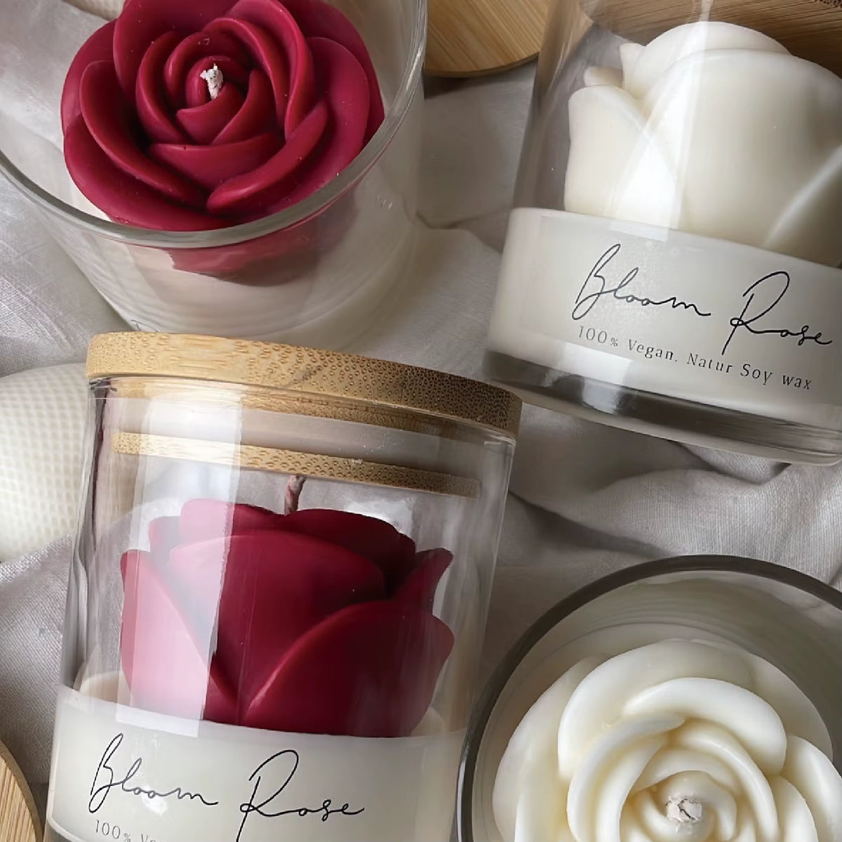 Valentine'S Day Rose Glass Wax Premium Atmosphere Styling Candle Fragrance Home Decoration Wholesale Scented Candle