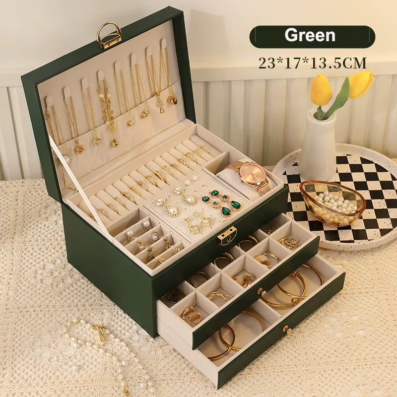 Portable Multi-Functional Home Decoration Storage Box Earring and Jewelry Preservation Box Special Storage Box for Ladies' Item