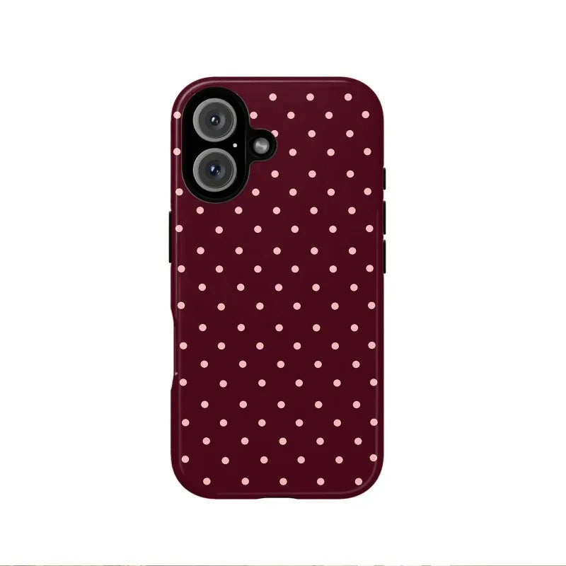 Luxury Pink Striped Polka Dots Pattern Phone Case for  17 Air 16E 16 Pro Max 15 14 plus 13 12 11 Pro Double-Layer Cover
