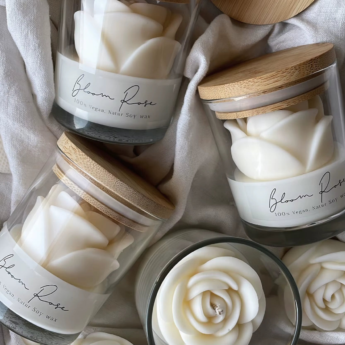 Valentine'S Day Rose Glass Wax Premium Atmosphere Styling Candle Fragrance Home Decoration Wholesale Scented Candle