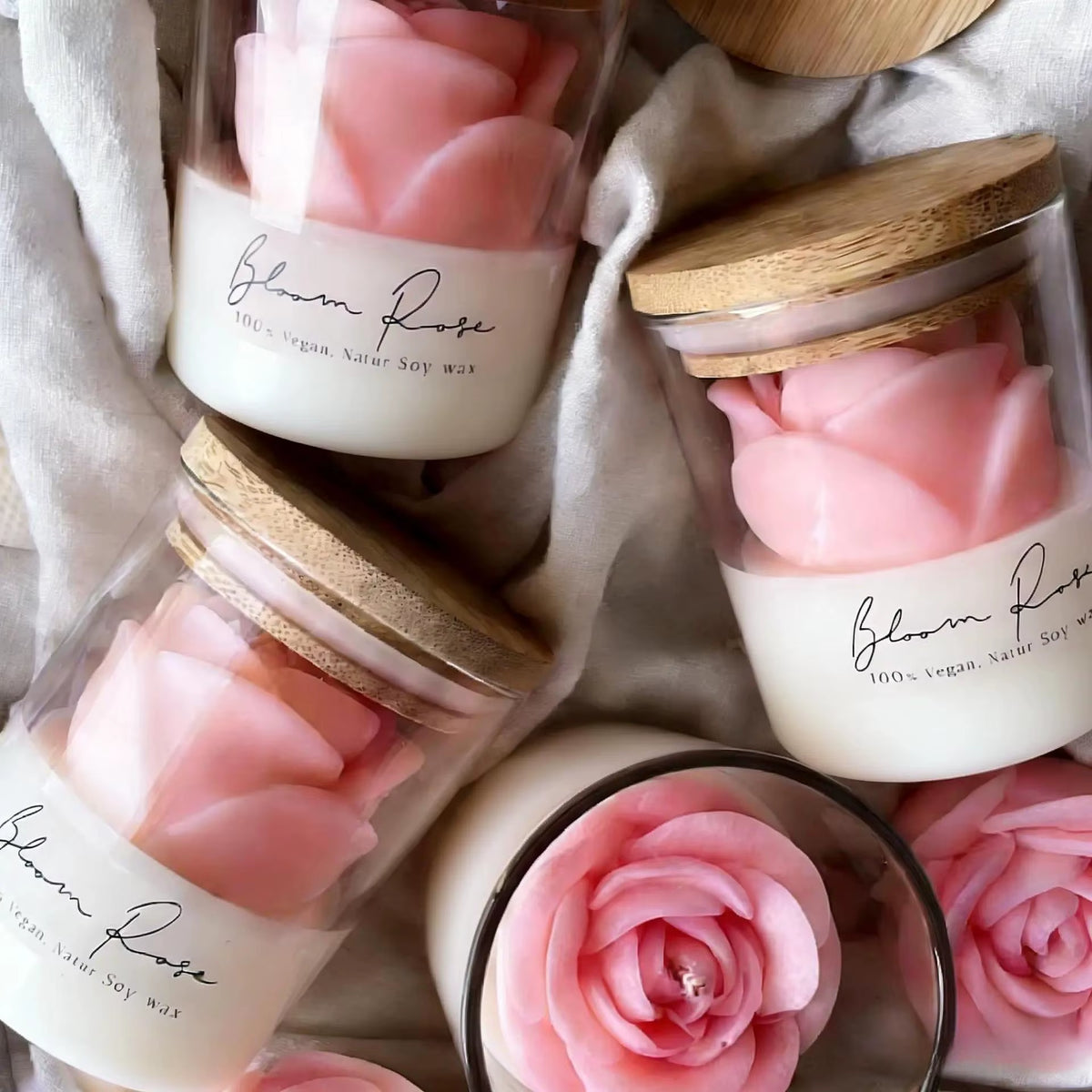 Valentine'S Day Rose Glass Wax Premium Atmosphere Styling Candle Fragrance Home Decoration Wholesale Scented Candle