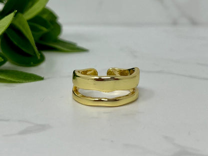 Tarnish Free Gold Ring, Waterproof Gold Ring, Gold Ring Band, Statement Ring, Thumb Ring, Adjustable Ring, Stacking Rings, Minimalist Ring