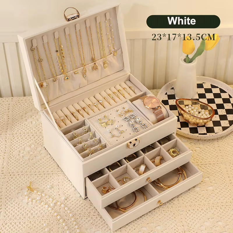 Portable Multi-Functional Home Decoration Storage Box Earring and Jewelry Preservation Box Special Storage Box for Ladies' Item