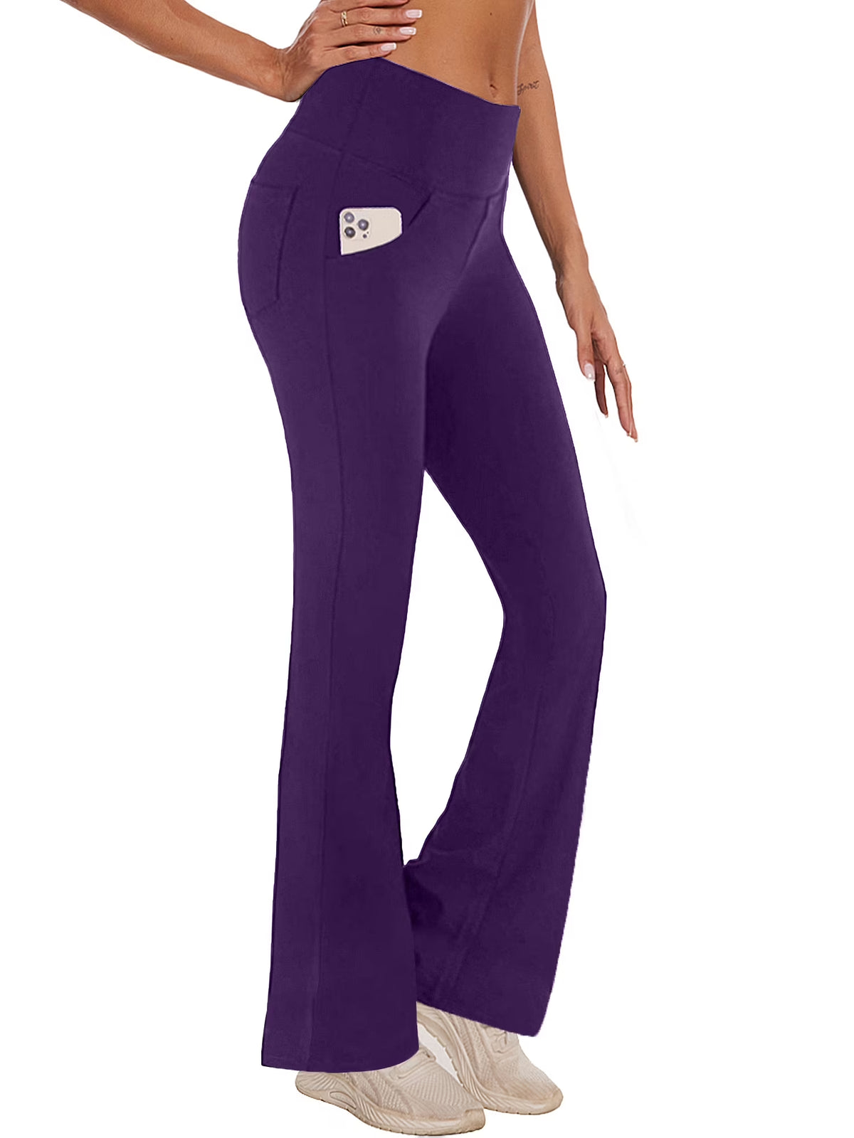 Flare Yoga Pants Workout Leggings with Pockets High Waist Flare Lightweight Activewear for Women