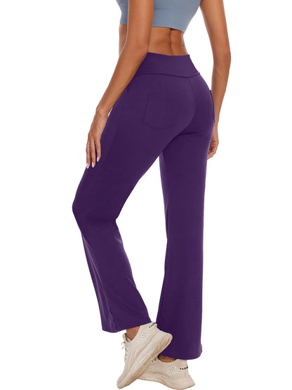 Flare Yoga Pants Workout Leggings with Pockets High Waist Flare Lightweight Activewear for Women