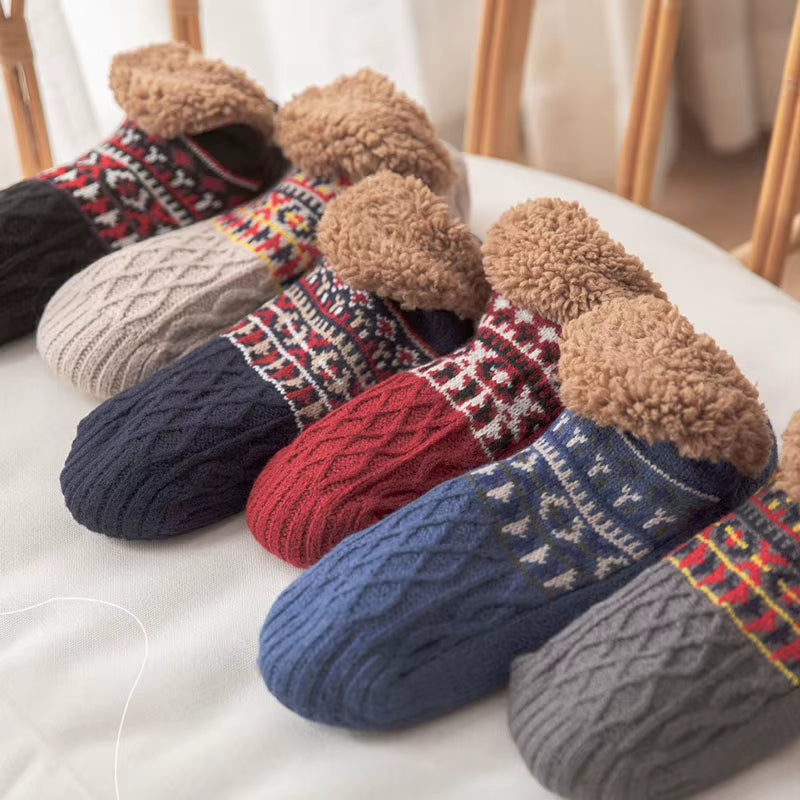 Fall and Winter Floor Socks Home Warm Women Men Socks Snow Socks Sleep Carpet Socks Slippers Socks Men Non-Slip Yoga Socks