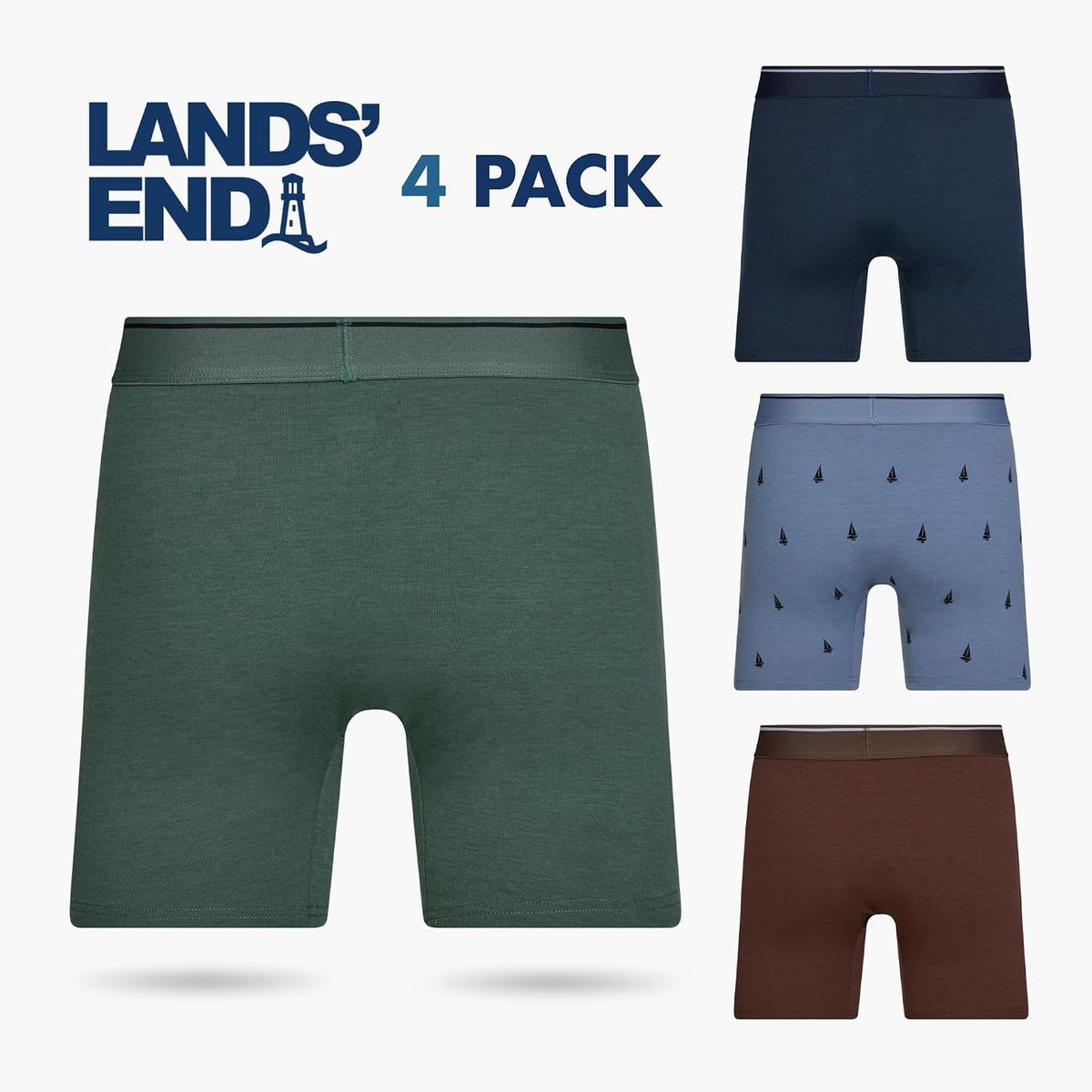 Boxer Briefs for Men Pack of 4 - Cotton Stretch Underwear
