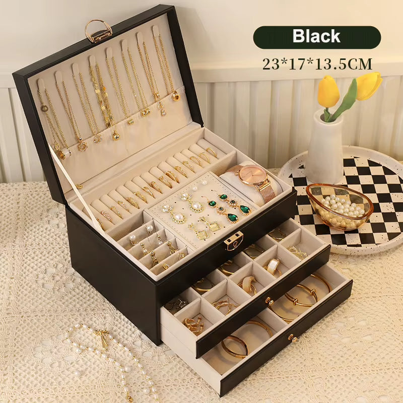Portable Multi-Functional Home Decoration Storage Box Earring and Jewelry Preservation Box Special Storage Box for Ladies' Item