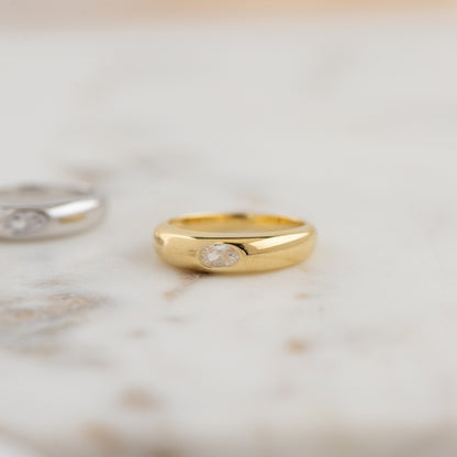 Minimalist Dome Ring, Gold Ring, Chunky Ring, Statement Ring, Signet Ring, Dainty Ring, Minimalist Ring, Stackable Ring, Gift for Her